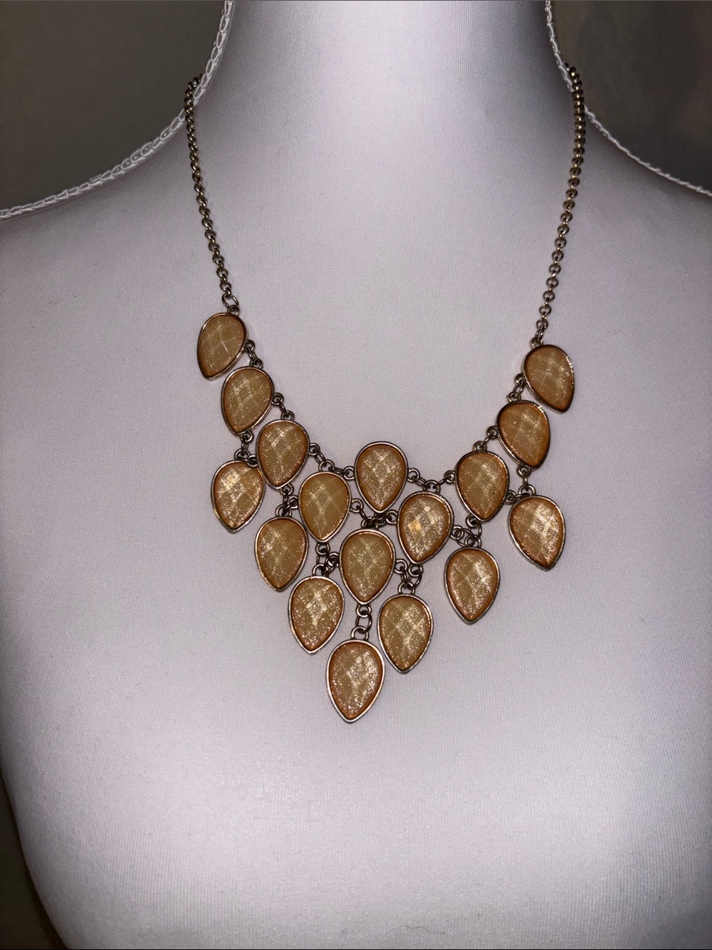Rose Gold Teardrop Statement Necklace - Women Jewelry